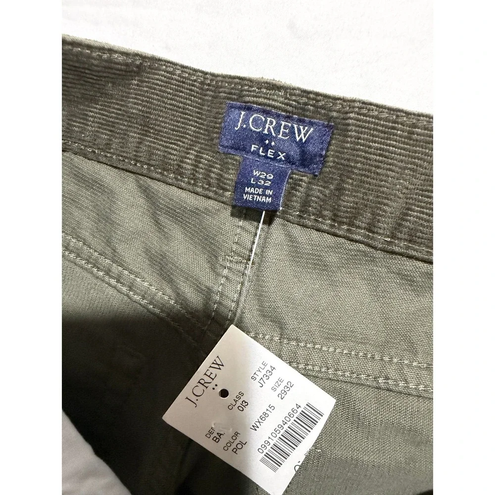 J.Crew Flex Slim‎ Corduroy Pants Olive Green 29x32
